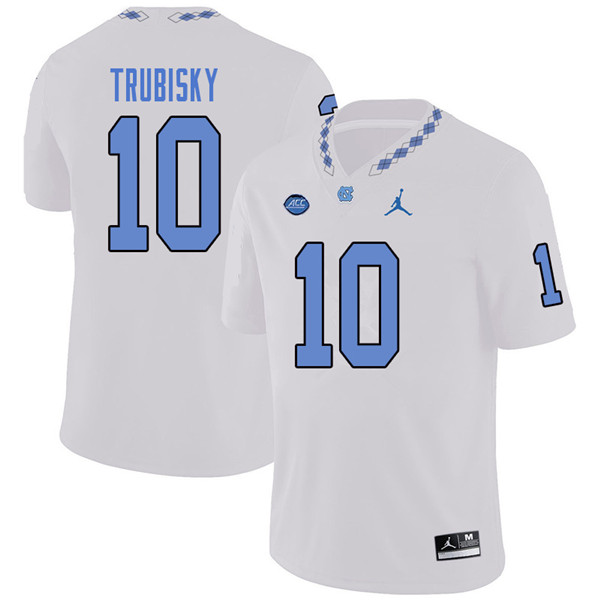 Jordan Brand Men #10 Mitchell Trubisky North Carolina Tar Heels College Football Jerseys Sale-White
